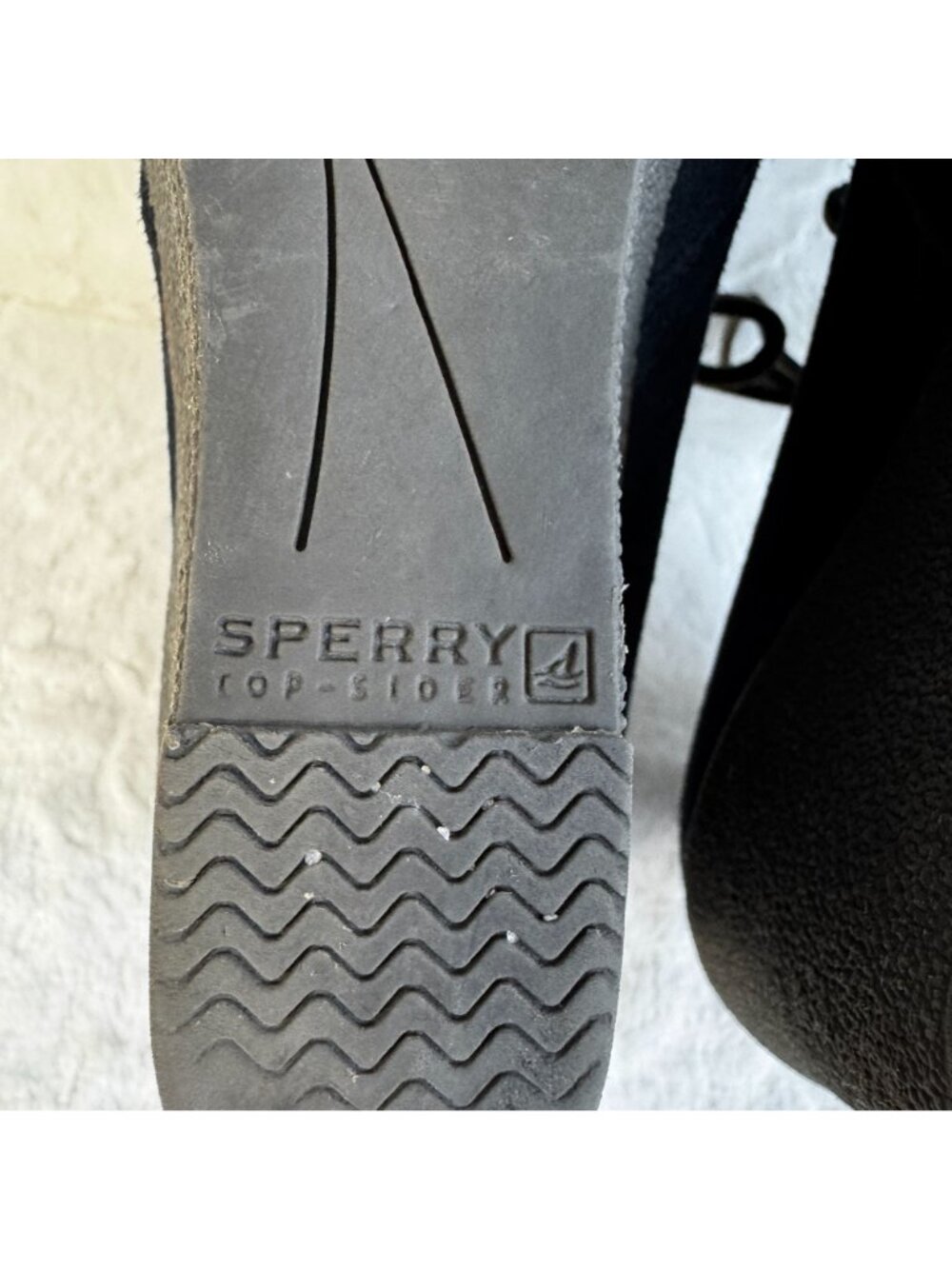Sperry Top Sider Boots Womens 7 M Harlow Wedge Booties Black Leather 9103037 - Picture 7 of 9